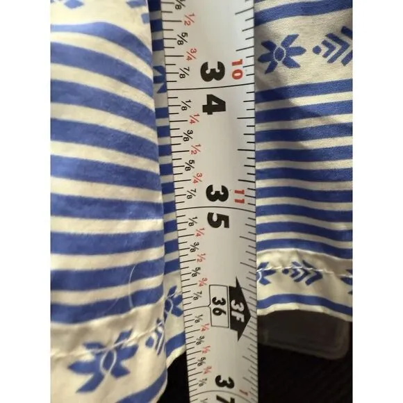 Miu Miu Blue Striped Ruffle Cotton Dress IT 42 / US 6 Off-Shoulder Boho Chic