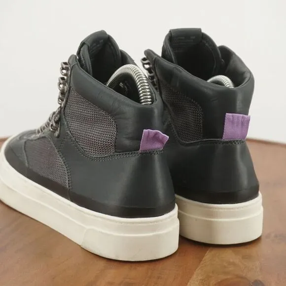 Miz Mooz Womens Alpyne High Top Sneakers Size 9 M Slate Grey Leather Mesh