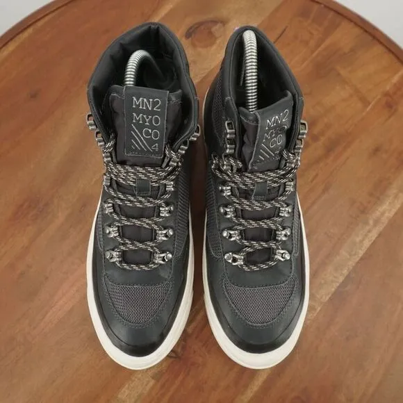 Miz Mooz Womens Alpyne High Top Sneakers Size 9 M Slate Grey Leather Mesh