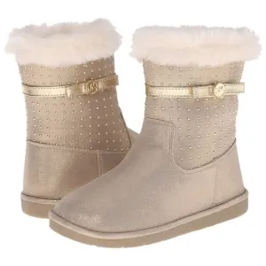 MK “Grace Studded” Tan Girls Fur Boots - NWOB