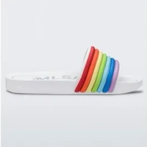 MLSA Melissa Rainbow Striped Beach Slides NEW! Size US 7, 38 EUR