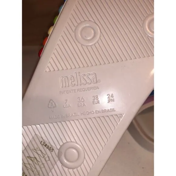 MLSA Melissa Rainbow Striped Beach Slides NEW! Size US 7, 38 EUR
