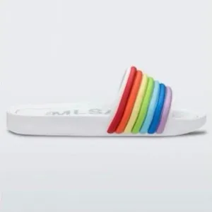 MLSA Melissa Rainbow Striped Beach Slides NEW! US 8, EUR 39