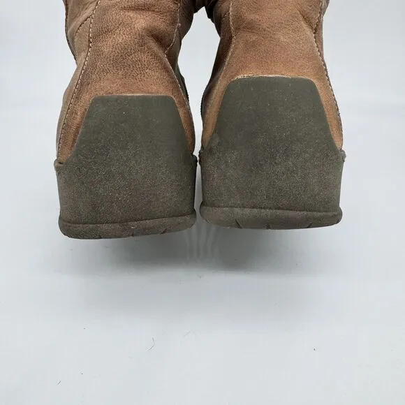 Mod Brev Women’s 39 Boot Genuine Italian Leather Fur Lined Long Square Toed Y2K