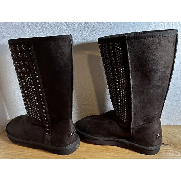 Montana West Studs Collection Boots - Coffee, Size 7 - NWT