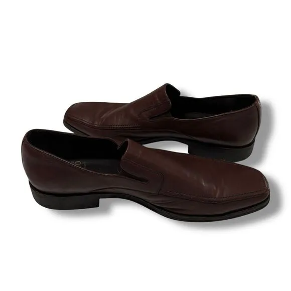 Monte Rosso Men's Luca Loafers Dress Shoes Brown Leather Slip On‎ Size 11 M