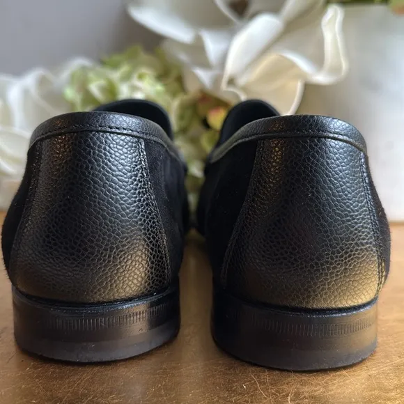 Moreschi Loafers in Black Suede and Pebbled Leather