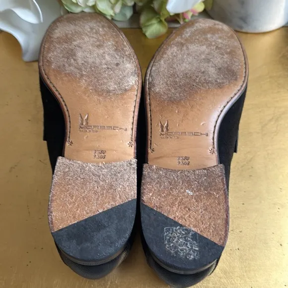 Moreschi Loafers in Black Suede and Pebbled Leather