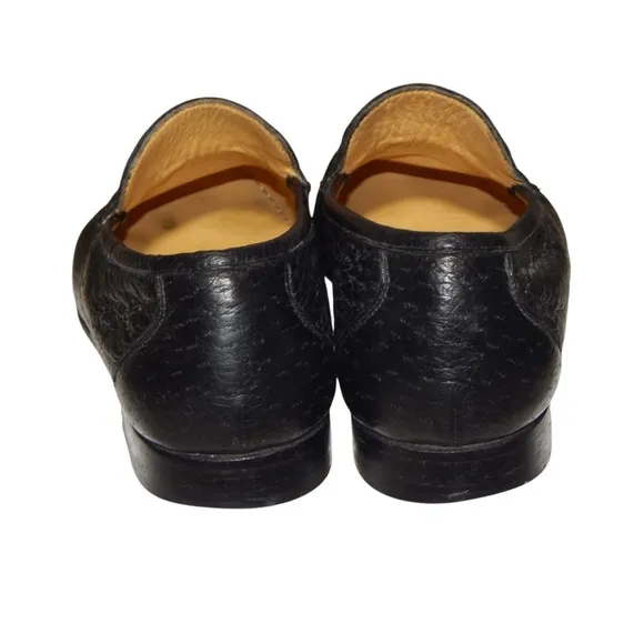 MORESCHI Made in Italy Mens Shoe Size 9.5 US, EU 8.5 Black Leather Penny Loafers