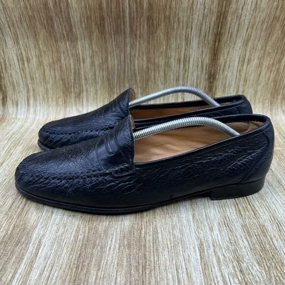 Moreschi Penny Loafers Men's Size 11.5 D Black Leather‎ Slip On Casual Shoes