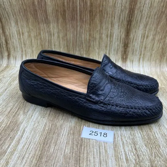 Moreschi Penny Loafers Men's Size 11.5 D Black Leather‎ Slip On Casual Shoes
