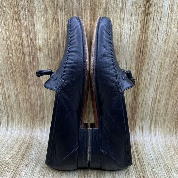 Moreschi Tassel Loafers Men's‎ Size 11 D Black Leather Slip On Casual Shoes
