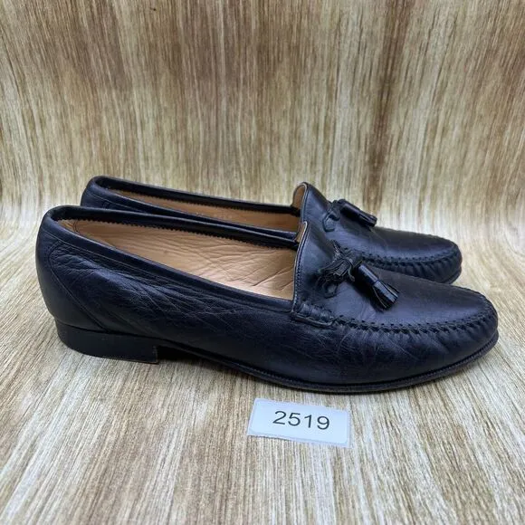 Moreschi Tassel Loafers Men's‎ Size 11 D Black Leather Slip On Casual Shoes