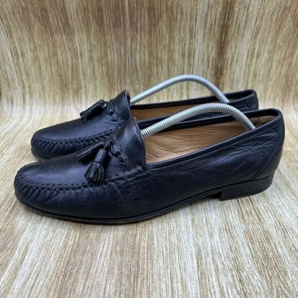 Moreschi Tassel Loafers Men's‎ Size 11 D Black Leather Slip On Casual Shoes