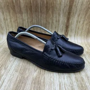 Moreschi Tassel Loafers Men's‎ Size 11 D Black Leather Slip On Casual Shoes