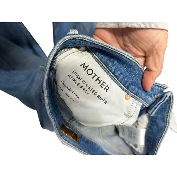 MOTHER High-Waist Rider Ankle Fray Jeans – Party Like a Pirate
