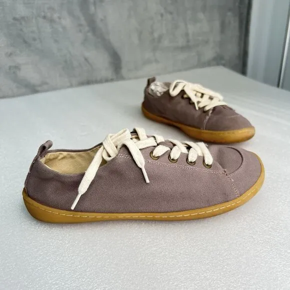 Mukishoes Sneakers Linen EU 39 Thyme Lace up Barefoot Womens Comfort Flats Shoes
