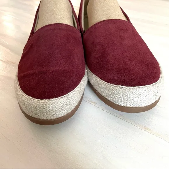 Mulo Mens Suede Espadrilles Casual Slip On Loafer Shoes In Burgundy Red Size 7