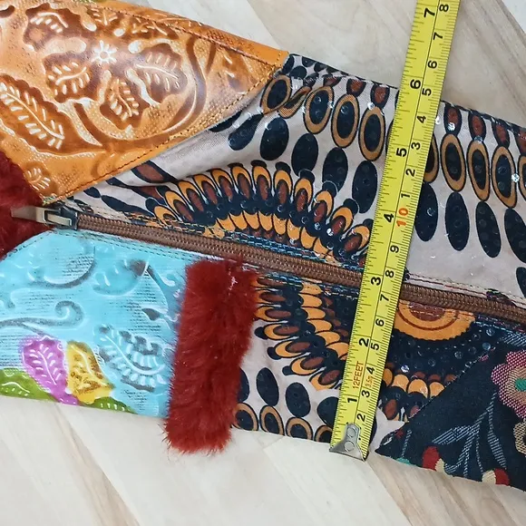Multi Pattern Zip Up Faux Fur Lined Boots Size 41