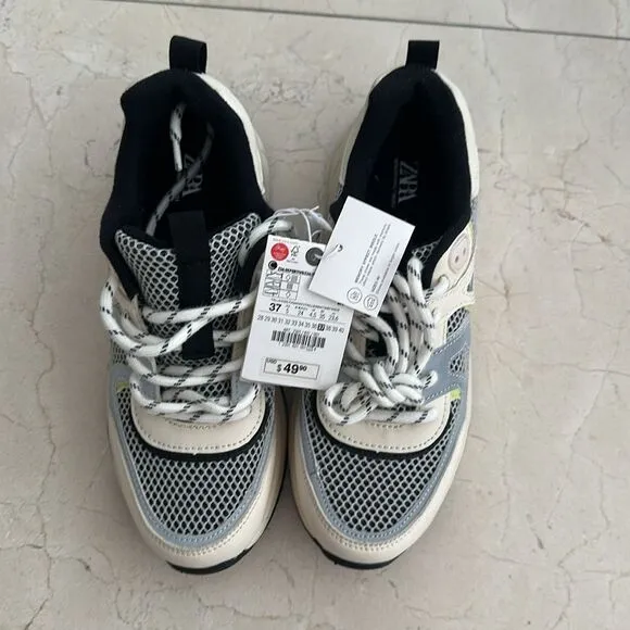 Multi piece mesh sneakers
