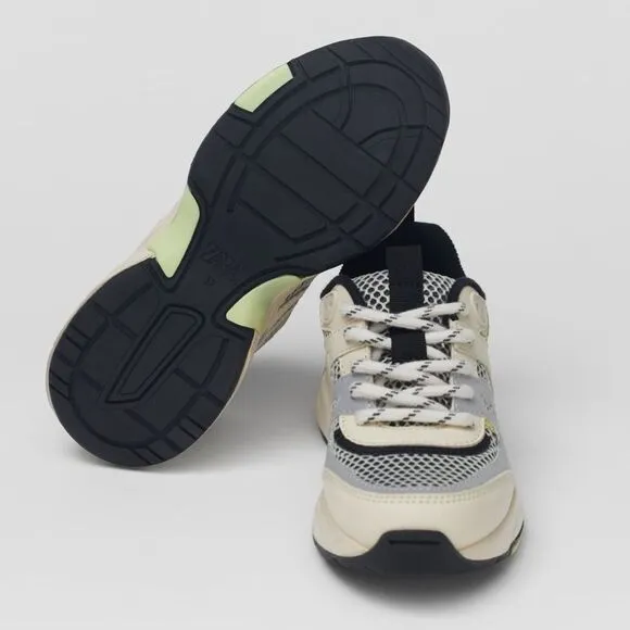 Multi piece mesh sneakers