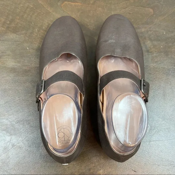 Nancy Bird Leather Mary Jane Flats Shoes Mary Jan Brown Size 40 Comfort