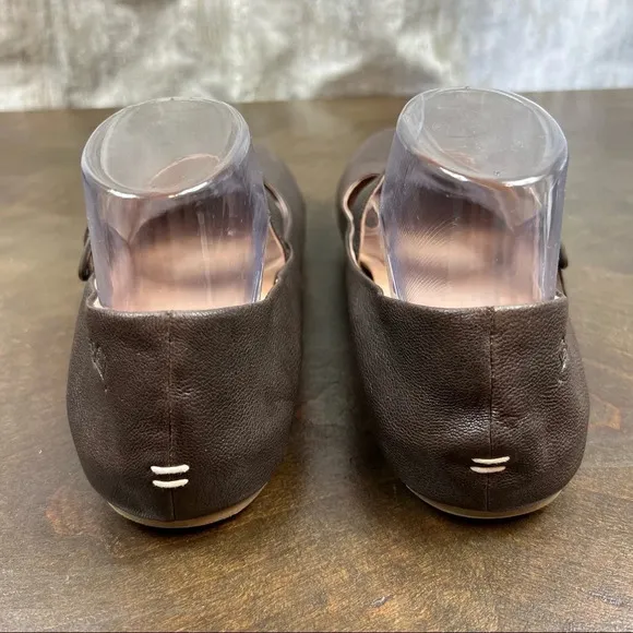 Nancy Bird Leather Mary Jane Flats Shoes Mary Jan Brown Size 40 Comfort