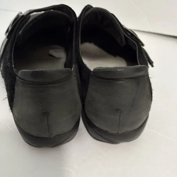 Naot Tane Loafer Shoes Sz 10 Black Leather Comfort Buckle Detail Work Dress Shoe