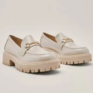 Nasty Gal Patent Leather Buckle Detail Loafers Womens Size 9.5 Chunky Bratz Shoe