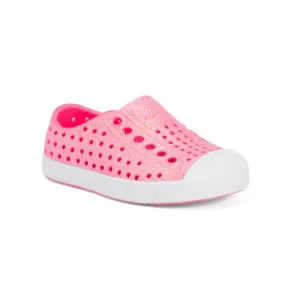 NATIVE Coral/white Jefferson Bling Kids Slip On Sneakers (Infant, Toddler)
