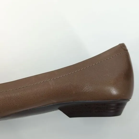 Naturalizer N5 Comfort Maude Brown Snakeskin Flats 6.5M Leather Upper
