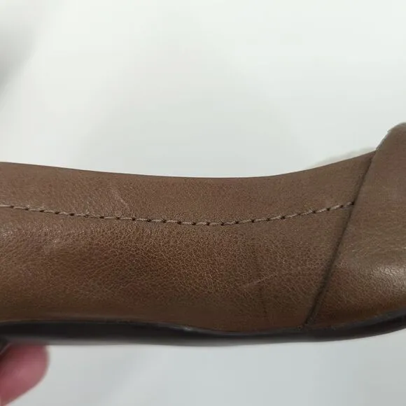 Naturalizer N5 Comfort Maude Brown Snakeskin Flats 6.5M Leather Upper