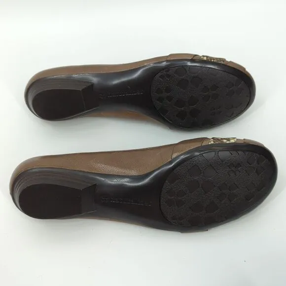 Naturalizer N5 Comfort Maude Brown Snakeskin Flats 6.5M Leather Upper