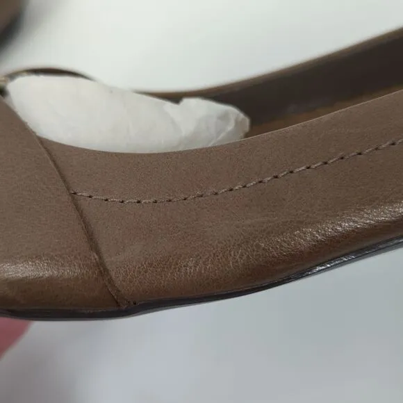 Naturalizer N5 Comfort Maude Brown Snakeskin Flats 6.5M Leather Upper