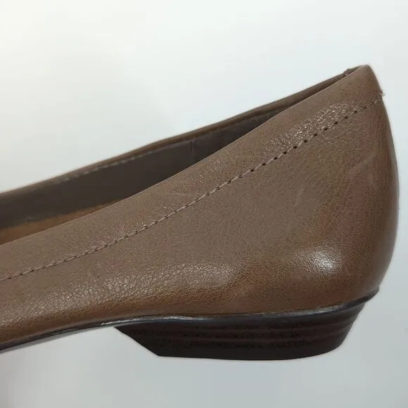 Naturalizer N5 Comfort Maude Brown Snakeskin Flats 6.5M Leather Upper