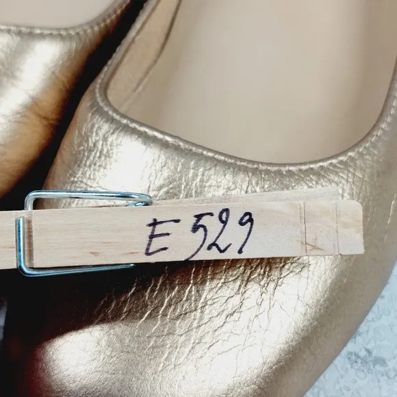 Naturalizer Womens Flexy Gold Leather Round Toe Ballet Flats E529
