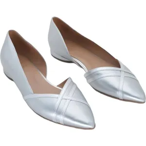 Naturalizer Women’s Silver Metallic Pointed Toe D'Orsay Flats 8.5 M