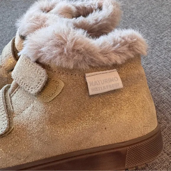 Naturino Dellen Glitter Faux Fur Lined Boots Booties