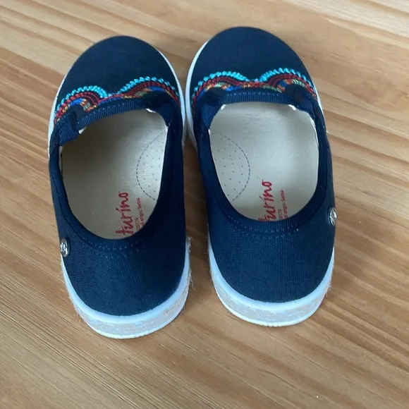 Naturino Kids Navy Blue Embroidered Slip On Sneakers