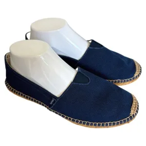 Navy Blue Barceloneta Canvas Espadrille Flats -size 10 (41)
