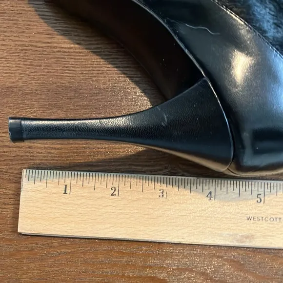 New 8 Enzo Angiolini Boots Black Leather Fur  Zip