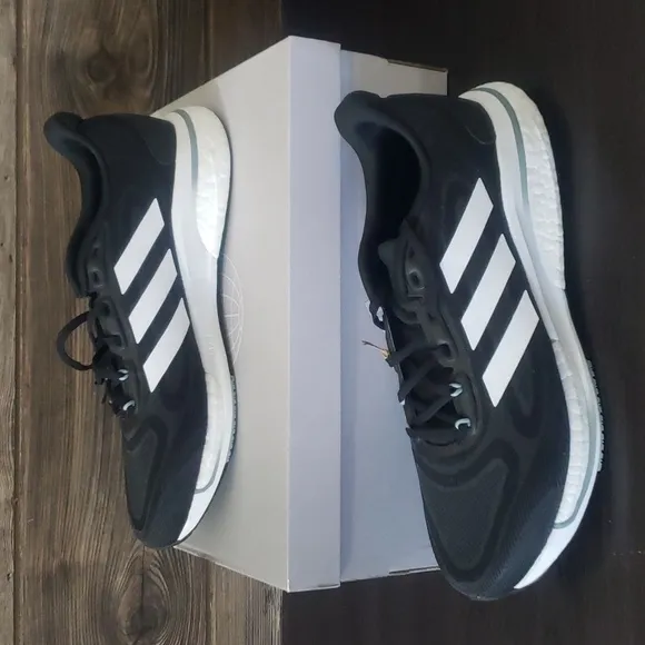 New Adidas Supernova Black White Running Sneakers