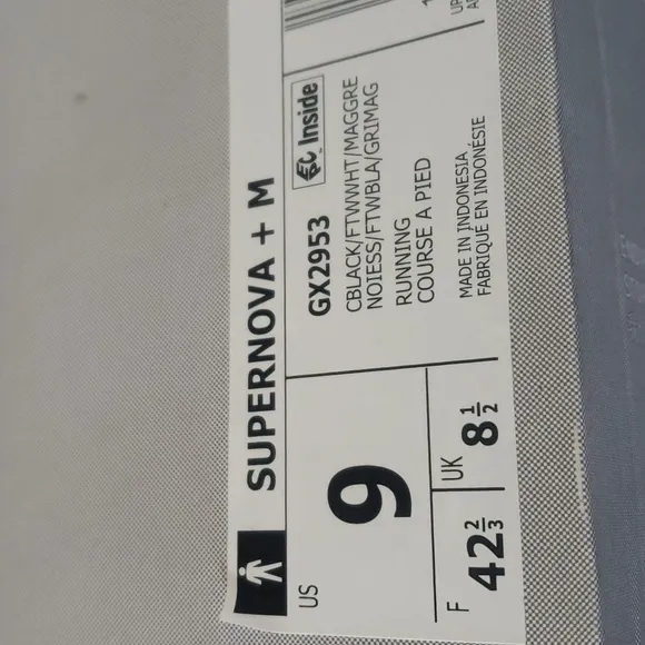 New Adidas Supernova Black White Running Sneakers