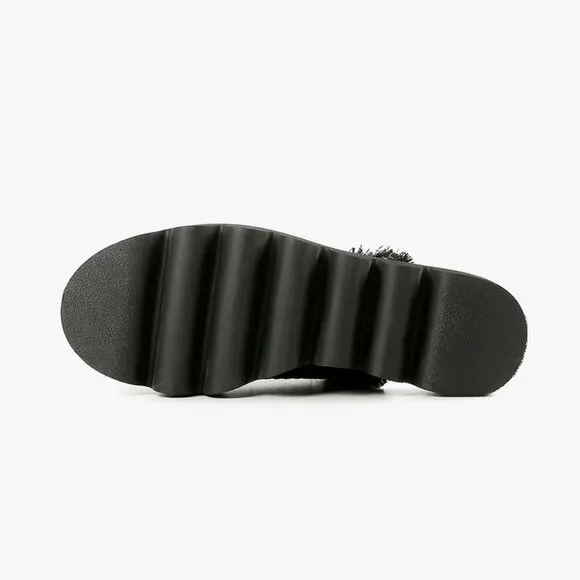 NEW ALL BLACK Raffy Round Lugg Flats black for women 764tn