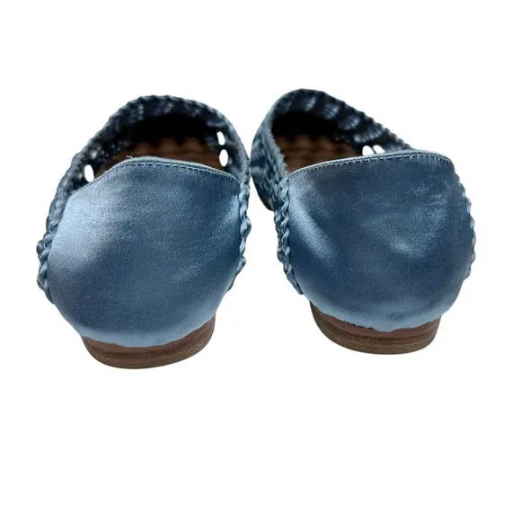 NEW Anthropologie Bibi Lou Woven Pointed Toe Flats Celeste Sky Blue SZ 37