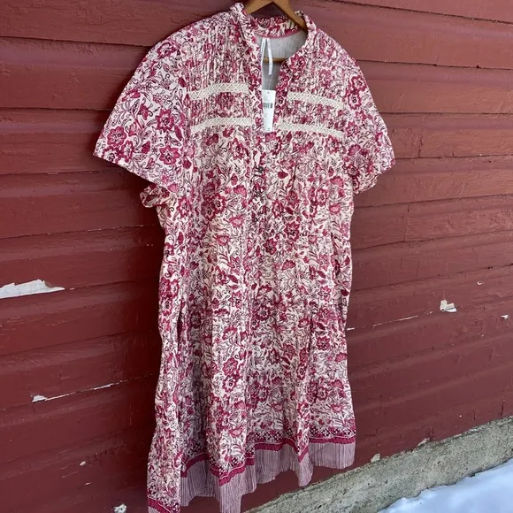 New! Anthropologie Georgina Tiered Shirtdress Women's Size XL