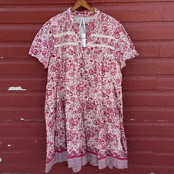 New! Anthropologie Georgina Tiered Shirtdress Women's Size XL