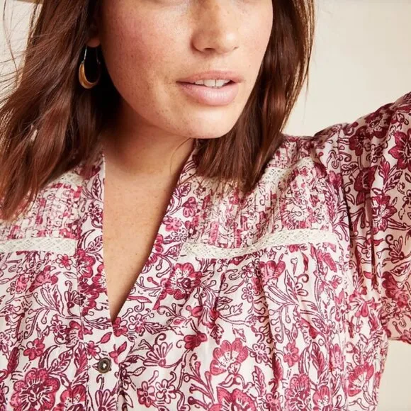 New! Anthropologie Georgina Tiered Shirtdress Women's Size XL