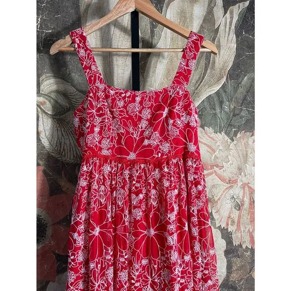 New Anthropologie Sachin &amp; Babi Embroidered Floral Maxi Dress Size 4