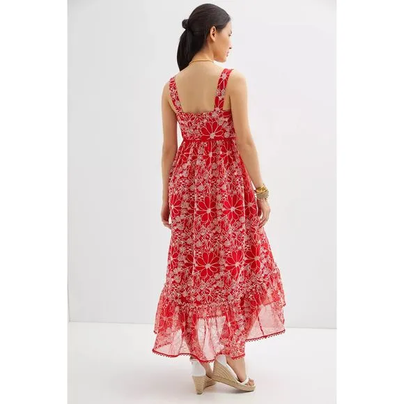 New Anthropologie Sachin &amp; Babi Embroidered Floral Maxi Dress Size 4
